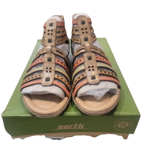 Earth Women's Brown Multi Leather Sandals With Box Size 8.5 B - Picture 2 of 9
